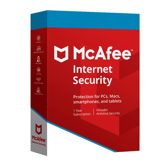 Antivirus McAfee Internet Security 1 Año 10 Dispositivos